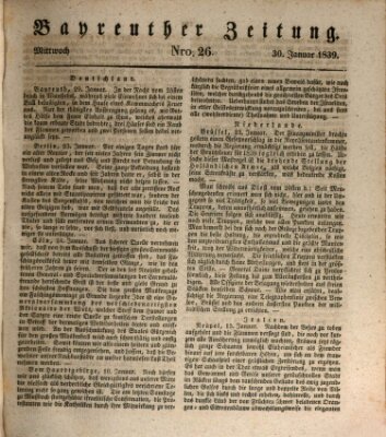 Bayreuther Zeitung Mittwoch 30. Januar 1839