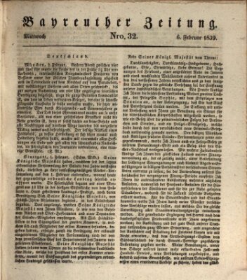 Bayreuther Zeitung Mittwoch 6. Februar 1839