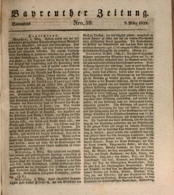 Bayreuther Zeitung Samstag 9. März 1839