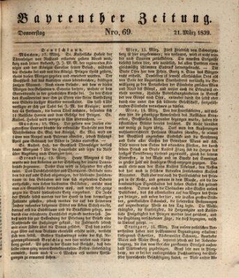 Bayreuther Zeitung Donnerstag 21. März 1839