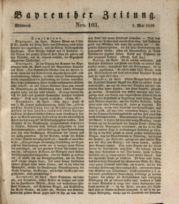 Bayreuther Zeitung Mittwoch 1. Mai 1839