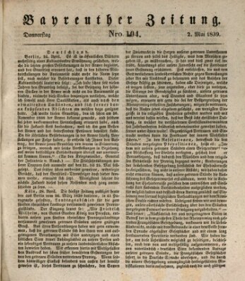 Bayreuther Zeitung Donnerstag 2. Mai 1839
