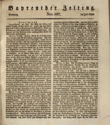 Bayreuther Zeitung Sonntag 14. Juli 1839