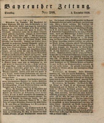Bayreuther Zeitung Dienstag 3. Dezember 1839