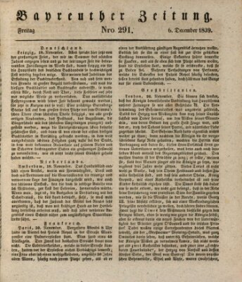 Bayreuther Zeitung Freitag 6. Dezember 1839
