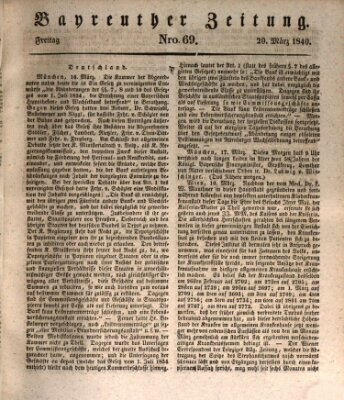 Bayreuther Zeitung Freitag 20. März 1840