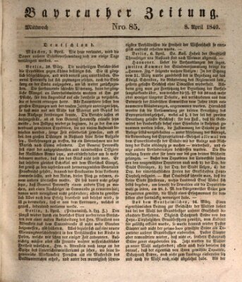 Bayreuther Zeitung Mittwoch 8. April 1840
