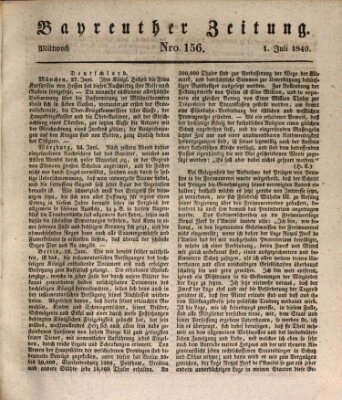 Bayreuther Zeitung Mittwoch 1. Juli 1840