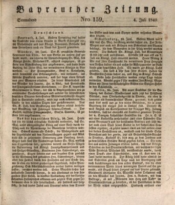 Bayreuther Zeitung Samstag 4. Juli 1840