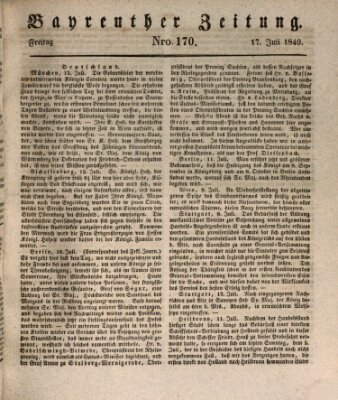 Bayreuther Zeitung Freitag 17. Juli 1840