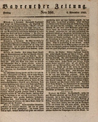 Bayreuther Zeitung Freitag 6. November 1840