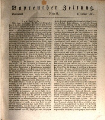 Bayreuther Zeitung Samstag 9. Januar 1841