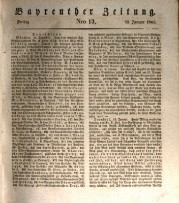 Bayreuther Zeitung Freitag 15. Januar 1841