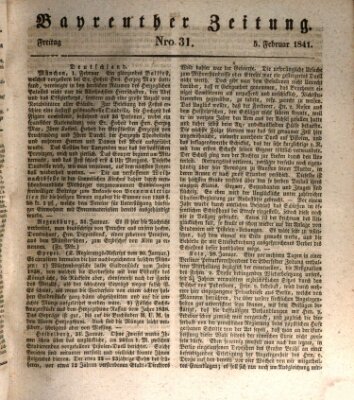 Bayreuther Zeitung Freitag 5. Februar 1841