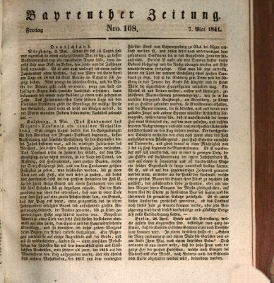 Bayreuther Zeitung Freitag 7. Mai 1841