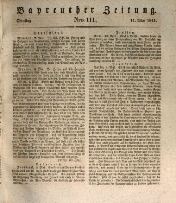 Bayreuther Zeitung Dienstag 11. Mai 1841