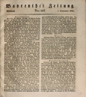 Bayreuther Zeitung Mittwoch 1. September 1841