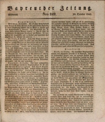 Bayreuther Zeitung Mittwoch 20. Oktober 1841