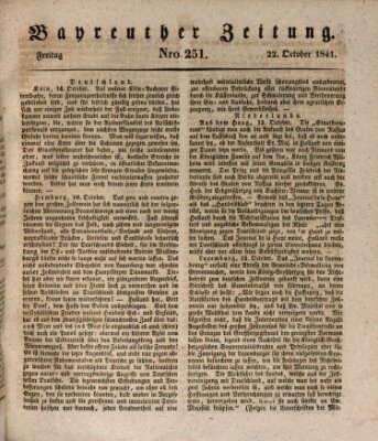 Bayreuther Zeitung Freitag 22. Oktober 1841