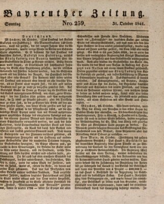 Bayreuther Zeitung Sonntag 31. Oktober 1841