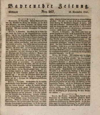 Bayreuther Zeitung Mittwoch 10. November 1841
