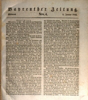 Bayreuther Zeitung Mittwoch 5. Januar 1842