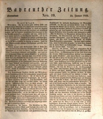 Bayreuther Zeitung Samstag 22. Januar 1842