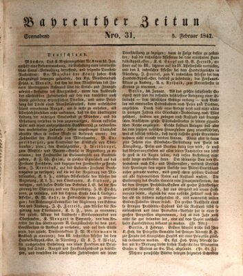Bayreuther Zeitung Samstag 5. Februar 1842
