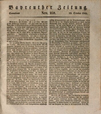 Bayreuther Zeitung Samstag 29. Oktober 1842