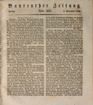 Bayreuther Zeitung Freitag 4. November 1842