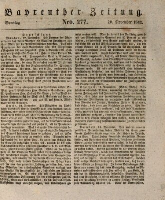 Bayreuther Zeitung Sonntag 20. November 1842