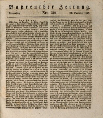 Bayreuther Zeitung Donnerstag 22. Dezember 1842