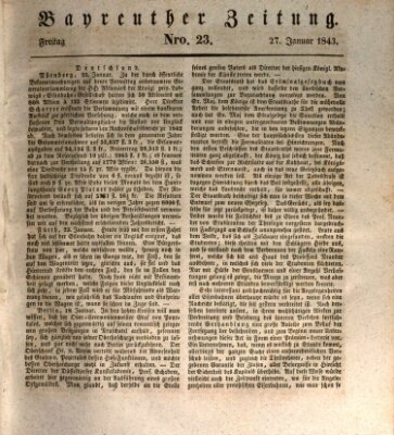 Bayreuther Zeitung Freitag 27. Januar 1843