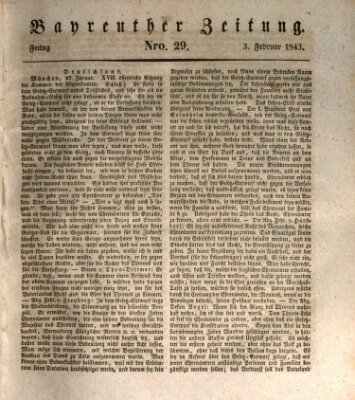 Bayreuther Zeitung Freitag 3. Februar 1843