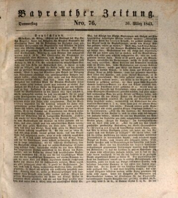 Bayreuther Zeitung Donnerstag 30. März 1843
