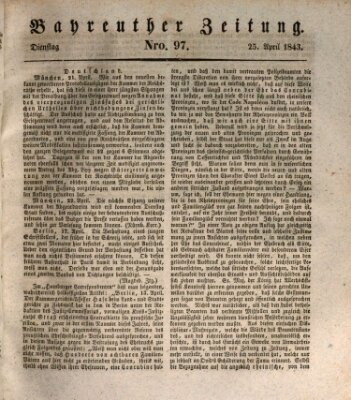 Bayreuther Zeitung Dienstag 25. April 1843