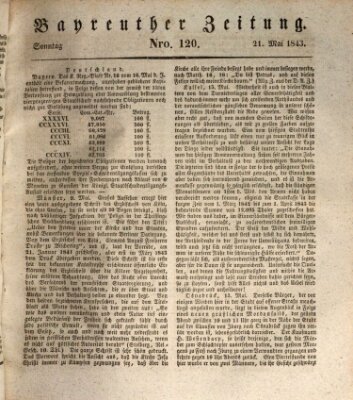 Bayreuther Zeitung Sonntag 21. Mai 1843