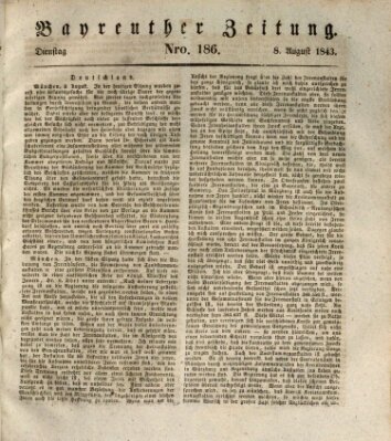 Bayreuther Zeitung Dienstag 8. August 1843