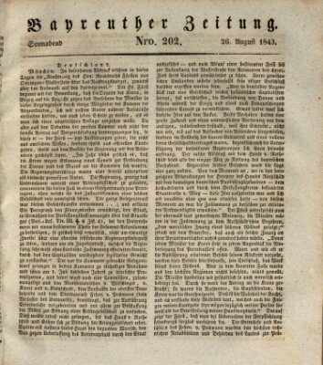 Bayreuther Zeitung Samstag 26. August 1843