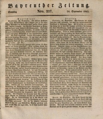 Bayreuther Zeitung Sonntag 24. September 1843