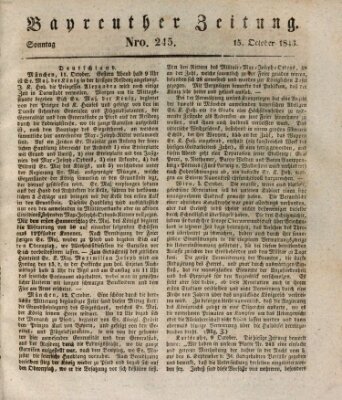 Bayreuther Zeitung Sonntag 15. Oktober 1843