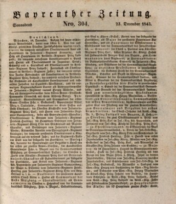 Bayreuther Zeitung Samstag 23. Dezember 1843
