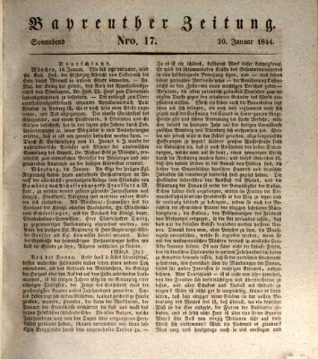 Bayreuther Zeitung Samstag 20. Januar 1844