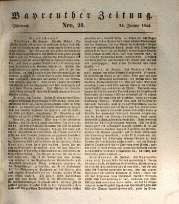Bayreuther Zeitung Mittwoch 24. Januar 1844