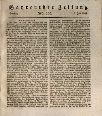 Bayreuther Zeitung Dienstag 2. Juli 1844