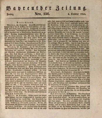 Bayreuther Zeitung Freitag 4. Oktober 1844