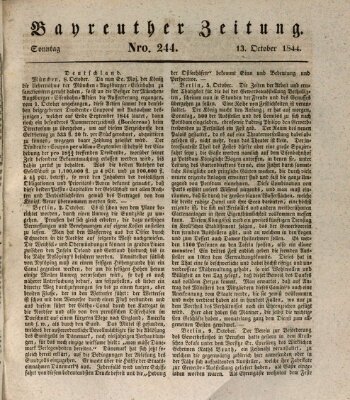 Bayreuther Zeitung Sonntag 13. Oktober 1844