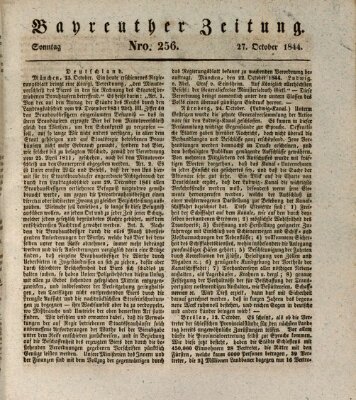 Bayreuther Zeitung Sonntag 27. Oktober 1844