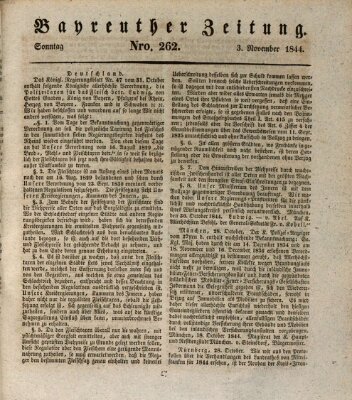 Bayreuther Zeitung Sonntag 3. November 1844