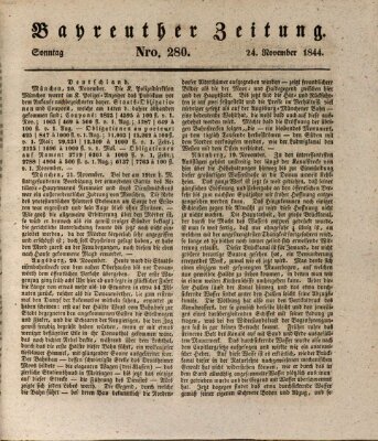 Bayreuther Zeitung Sonntag 24. November 1844